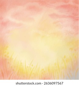 Watercolor painting of a sunset background element for sale banners, posters, labels, wallpaper, scrapbooking, birthday party decorations, invitations card, printing labels, greeting cards, background