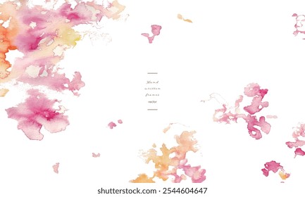 Pintura de acuarela. Fondo de Vector con toque de acuarela. Fondo con manchas de pintura. Antecedentes japoneses para el año Nuevo. Abstractas Imagen rosa.