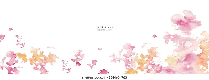 Pintura de acuarela. Fondo de Vector con toque de acuarela. Fondo con manchas de pintura. Antecedentes japoneses para el año Nuevo. Abstractas Imagen rosa.