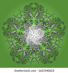 Watercolor painting. Vector illustration. Gentle, spring on green, black and white colors.