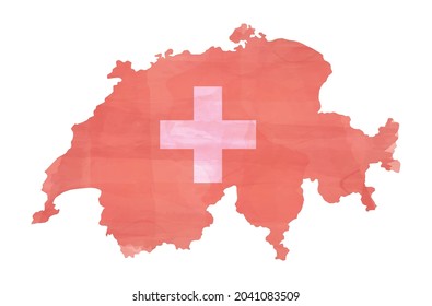 watercolor painting vector map of Switzerland