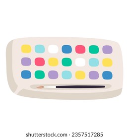 Watercolor paints. Vector illustration in cartoon flat style isolated on white background.