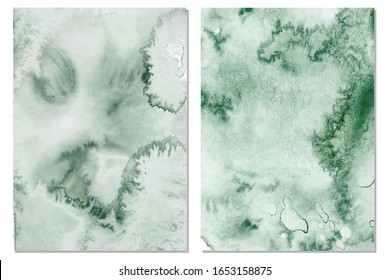 Watercolor pale green abstract background. Vector hand drawn texture