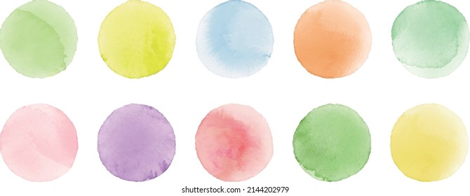 Watercolor Pale Vector Circles Set