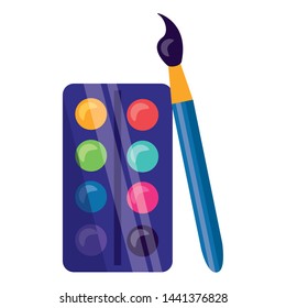 Watercolor Palette Paintbrush Back School Vector Stock Vector (Royalty ...