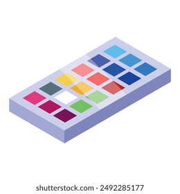 Watercolor palette showing colorful palette wells for painting and drawing is an essential tool for artists