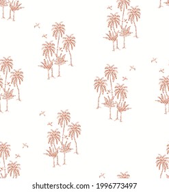 Watercolor palm tree silhouette icons on white background.