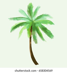 Watercolor Palm Tree Vector