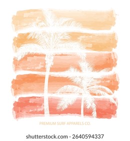 Watercolor Palm Tree Vector Illustration
