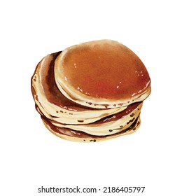 Watercolor of Pancake vector design great for cards, banners, headers, party posters or decorate your artwork.