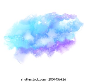 Watercolor paper texture fluid vector splash. Hand drawn liquid design stain element, card. Abstract grunge wallpaper, tag, label 