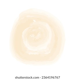 Watercolor pastel brush stroke round icon. Watercolor stain. Decorative abstract geometric element. 