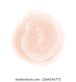 Watercolor pastel brush stroke round icon. Watercolor stain. Decorative abstract geometric element. 