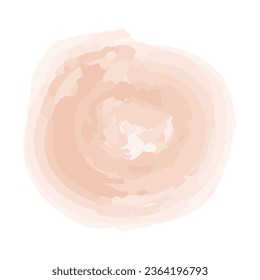 Watercolor pastel brush stroke round icon. Watercolor stain. Decorative abstract geometric element. 