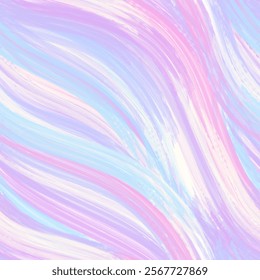 Watercolor pastel brush stroke seamless pattern vector. Abstract curve, wave, stripe, flowing line. Elegant design for fabric, scarf, cloth, print, card, paper, banner, cover, clothing, dress, decor.