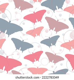 Watercolor pastel butterflies seamless pattern on white background. Carnival butterfly, festive seamless pattern. 