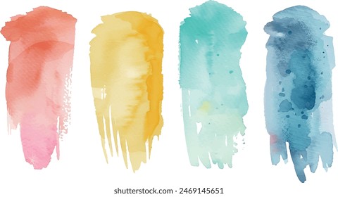 Watercolor pastel set of brushstrokes, background for design	
