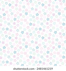 Acuarela pastel estrella de Vector sin patrón. Pincel trazo estrellas sobre fondo blanco. Hermoso diseño para tela, textil, vestido dulce, falda, paño infantil, papel de embalaje, tarjeta, decoración, impresión, Anuncio.