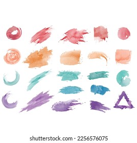 watercolor patches collection set vector editable source file png transparent