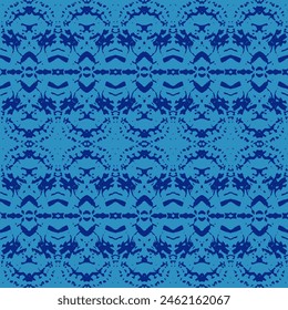 watercolor patchworked pattern on background Indigo Portuguese abstract filigree background.