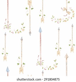 Watercolor pattern arrows. Ethno illustration for invitation, design