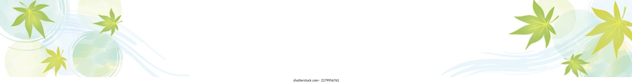 Watercolor Pattern Background with Blue Leaves