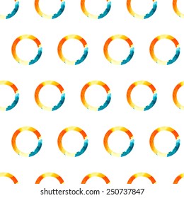 Watercolor pattern. Colorful ring texture. Vector design elements. 