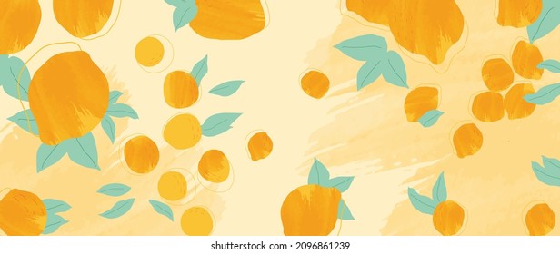 Watercolor pattern with lemons. background design for prints and home decoration.