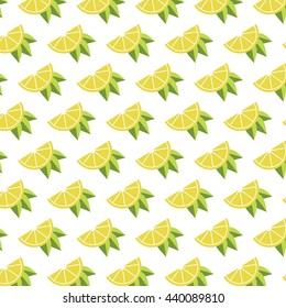 Watercolor pattern with lemons on the white background. Vector illustration. Hand drawn background.