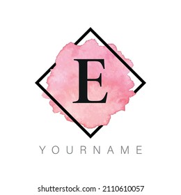Watercolor pattern letter E logo design for company and names.