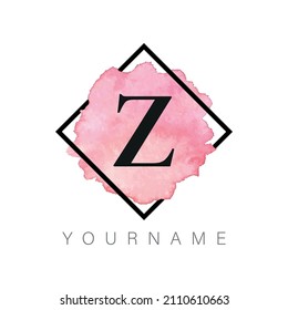 Watercolor pattern letter Z logo design for company and names.