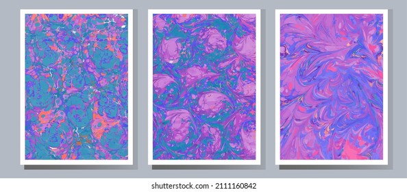 Watercolor pattern. Marble textures that are perfect for both print and web.Traditional Turkish technique. Painting on water, followed by paper prints.