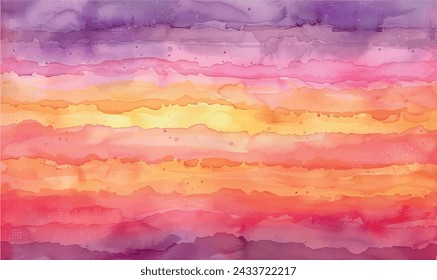 watercolor pattern orange, red, and violet create a sunset palette, with streaks of light on the horizon	
