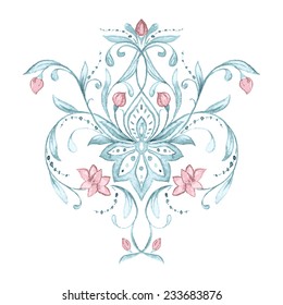 Watercolor pattern, print for textiles
