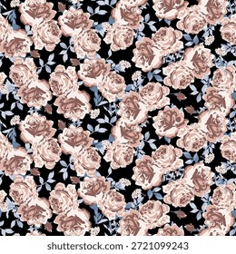 watercolor pattern with rose flowers background