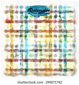 Watercolor pattern with squares. Vintage aquarelle texture  for your print and web design. 