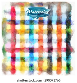 Watercolor pattern with squares. Vintage aquarelle texture  for your print and web design. 
