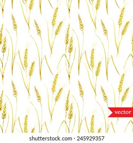 watercolor, pattern, wheat, plant, food, bread