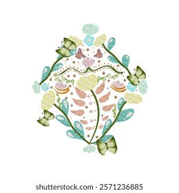 watercolor pattern for you illustration hand draw