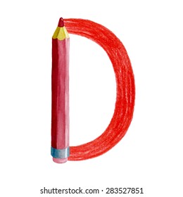 Watercolor Pencil alphabet isolated on white background
Pencil Font vector. Type design. Education school abc theme. Trendy style.