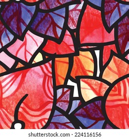 Watercolor and pencils illustration in vector format - seamless pattern.
