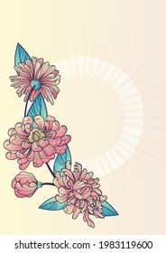 watercolor peony flower drawn in the style of modern, art nouveau. vector garland wedding bouquet. Floral pastel watercolor style. Spring bouquet. Elements are isolated and editable. EPS10