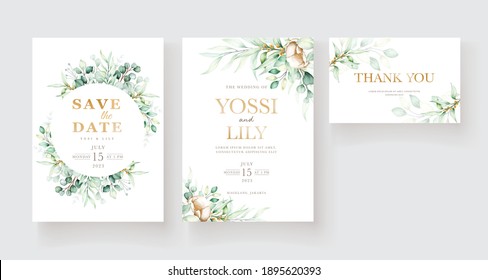 Watercolor Peony Wedding Invitation Card Set