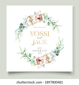 watercolor peony wedding invitation card set