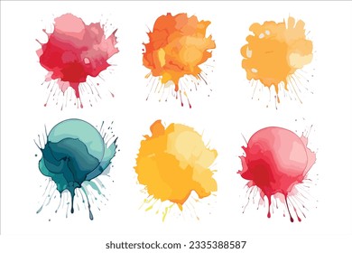 Watercolor photoshop brush stain effect multicolor graphics design