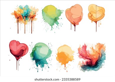 Watercolor photoshop brush stain effect multicolor graphics design