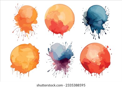 Watercolor photoshop brush stain effect multicolor graphics design