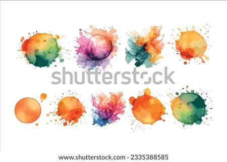 Watercolor photoshop brush stain effect multicolor graphics design