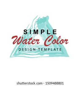 Watercolor Picture Logo design template. triangle brush