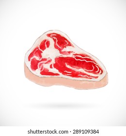 Watercolor piece of meat. Vector version